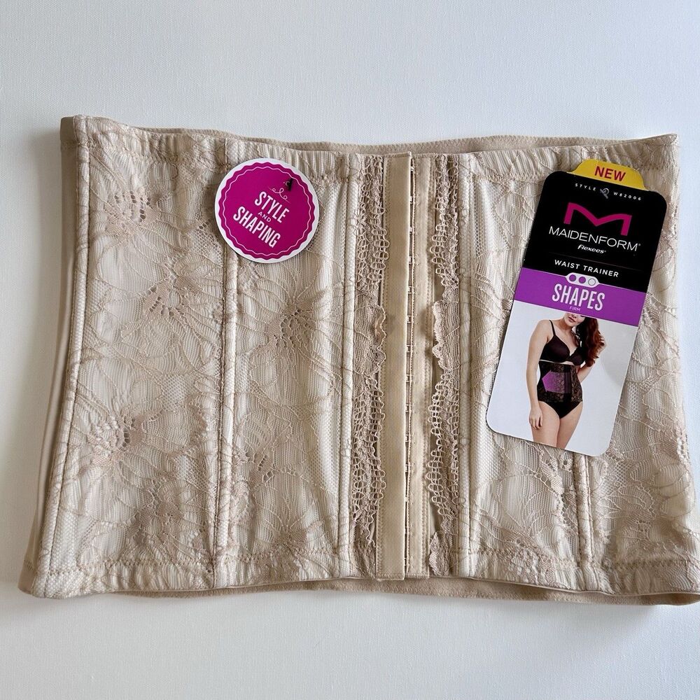 Maidenform Flexees Waist Trainer Shapewear 3X Beige Lace Firm Control W82006 NWT